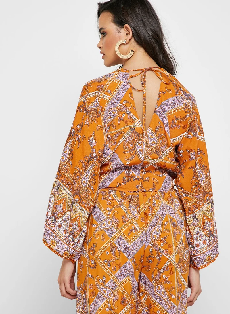 Miss Selfridge Paisley Border Print Kimono Top