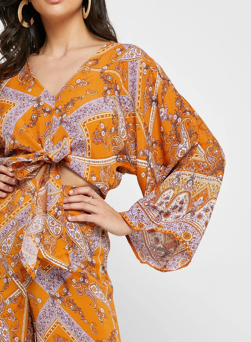 Miss Selfridge Paisley Border Print Kimono Top