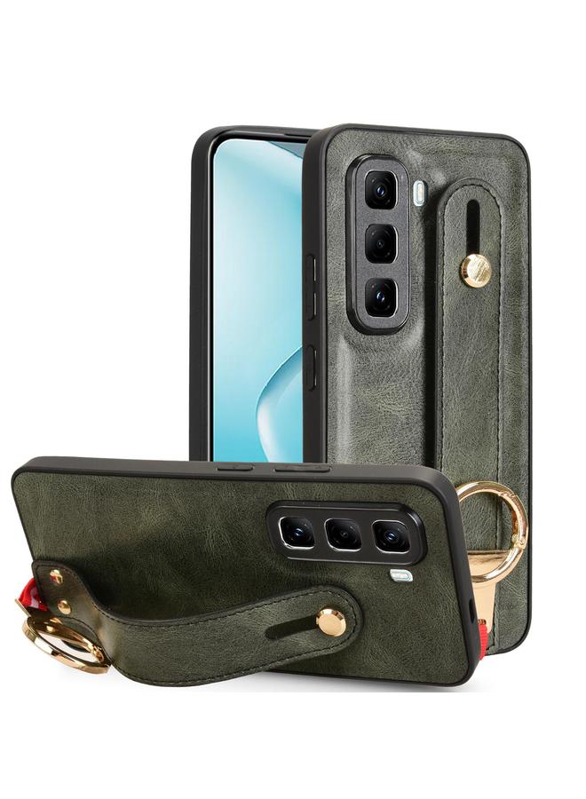 Zaboon Case For Infinix Hot 50 Pro+ 4G X6880 Wristband Leather Back Phone Case - Image 1