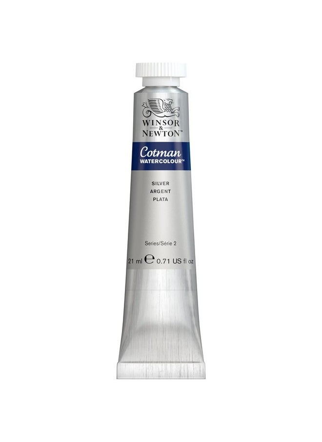 WINSOR & NEWTON Cotman Water Colour - Tube Of 21 Ml - Silver (617) - Highly Pigmented, Vibrant, Vivid & Intermixable Artists' Water Colour Paints - More Colours Available  - Image 1