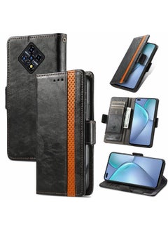 HuHa Case Cover For For Infinix Zero 8 CaseNeo Splicing Dual Magnetic Buckle Leather Case with Holder & Card Slots & Wallet(Black) 