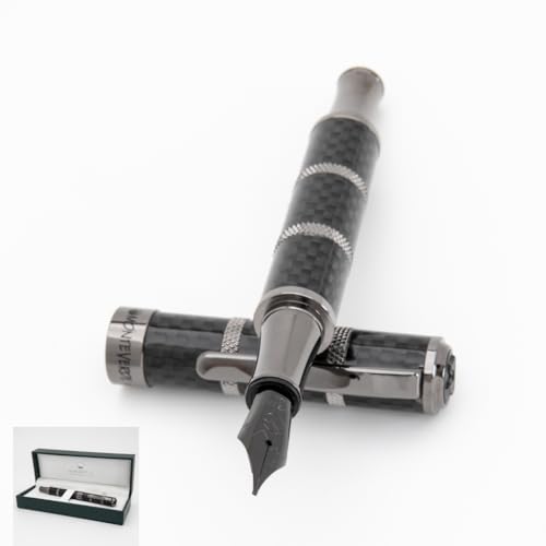 Monteverde USA Regatta Sport Full Carbon Fountain Pen in Black - Flex Nib, Carbon Fiber and Gunmetal Pen, Refillable, Premium Gift - Image 1