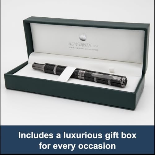 Monteverde USA Regatta Sport Full Carbon Fountain Pen in Black - Flex Nib, Carbon Fiber and Gunmetal Pen, Refillable, Premium Gift - Image 5
