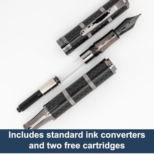 Monteverde USA Regatta Sport Full Carbon Fountain Pen in Black - Flex Nib, Carbon Fiber and Gunmetal Pen, Refillable, Premium Gift - Image 4