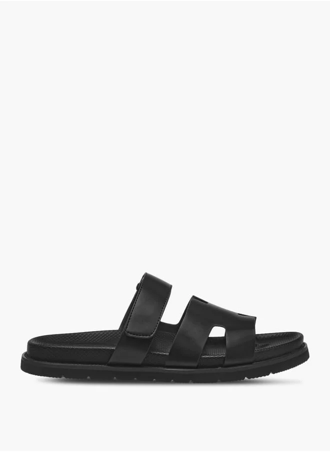 DUCHINI Men's Cutout Detail Slip-On Comfort Sandals