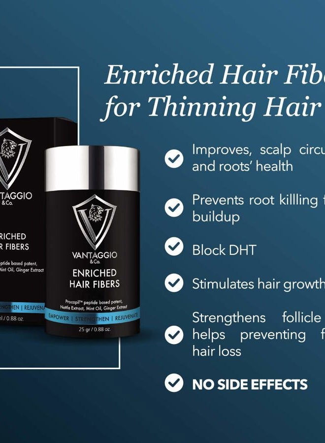 Vantaggio & Co. Vantaggio Enriched Hair Fibers for Thinning Hair - 25 gr./ 0.88 oz. Natural Spray-On Hair Thickener Fibers for Men with PROCAPIL for Growth Stimulus - Matches Your Natural Hair Color (Brown) - Image 5