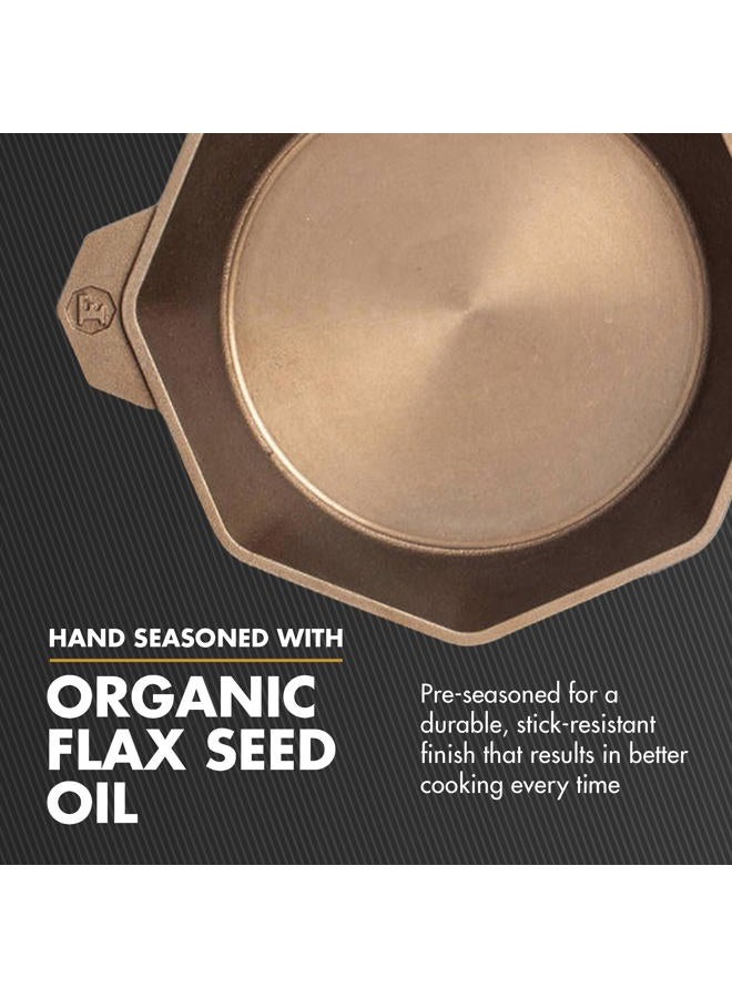 Finex 8" Octagonal Cast Iron Skillet, Hand Seasoned with Organic Flaxseed Oil, Heritage Quality Cookware, Handcrafted in the USA - Image 4