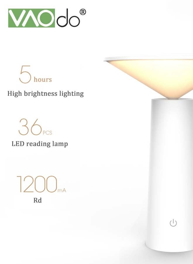 VAOdo LED Night Light Wireless Dimming Touch Control Switch 40° Adjustable USB Rechargeable Eye Protection Soft Light Table Lamp for Bedroom office Bar Hotel - Image 3