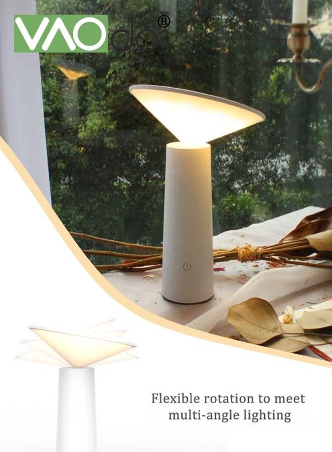 VAOdo LED Night Light Wireless Dimming Touch Control Switch 40° Adjustable USB Rechargeable Eye Protection Soft Light Table Lamp for Bedroom office Bar Hotel - Image 1