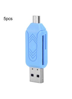 Thoraya 5PCS Mobile Phone Computer Dual Use OTG Card Reader Support SD/TF Multi-function Card Reader USB 2.0 Micro USB Card Reader for Micro SD Card TF Card Adapter Plug Playback Color Dial for Xiaomi Andriod Laptop Black  - Image 2