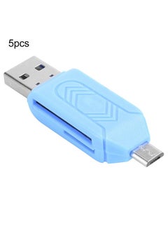 Thoraya 5PCS Mobile Phone Computer Dual Use OTG Card Reader Support SD/TF Multi-function Card Reader USB 2.0 Micro USB Card Reader for Micro SD Card TF Card Adapter Plug Playback Color Dial for Xiaomi Andriod Laptop Black  - Image 3