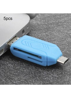Thoraya 5PCS Mobile Phone Computer Dual Use OTG Card Reader Support SD/TF Multi-function Card Reader USB 2.0 Micro USB Card Reader for Micro SD Card TF Card Adapter Plug Playback Color Dial for Xiaomi Andriod Laptop Black  - Image 5