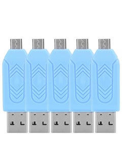 Thoraya 5PCS Mobile Phone Computer Dual Use OTG Card Reader Support SD/TF Multi-function Card Reader USB 2.0 Micro USB Card Reader for Micro SD Card TF Card Adapter Plug Playback Color Dial for Xiaomi Andriod Laptop Black  - Image 1