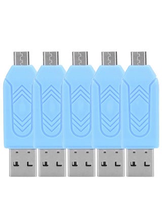 5PCS Mobile Phone Computer Dual Use OTG Card Reader Support SD/TF Multi-function Card Reader USB 2.0 Micro USB Card Reader for Micro SD Card TF Card Adapter Plug Play Color Dial Blue for Xiaomi Andriod Laptop - pzsku/Z64F788E2C2274D692486Z/45/1746217827/419755a1-a429-4dbd-bc78-61886f6ef87e
