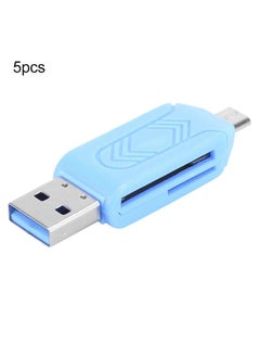 Thoraya 5PCS Mobile Phone Computer Dual Use OTG Card Reader Support SD/TF Multi-function Card Reader USB 2.0 Micro USB Card Reader for Micro SD Card TF Card Adapter Plug Playback Color Dial for Xiaomi Andriod Laptop Black  - Image 4
