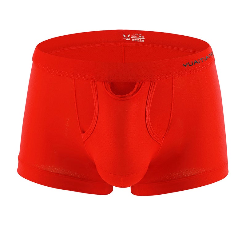 Men'S Underwear Nylon Solid Color Mesh Breathable Mid-Waist Boxer Briefs Men'S Underwear Japanese Boxer Briefs - Image 1
