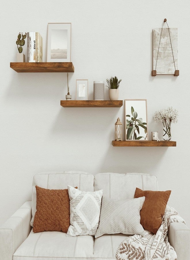 Vivelove Deeper & Thicker Floating Shelves for Wall, Bathroom Shelves 24 inches Long Floating Shelf for Wall Set of 2, Over Toilet Wall Mounted Farmhouse, Rustic Brown - Image 5