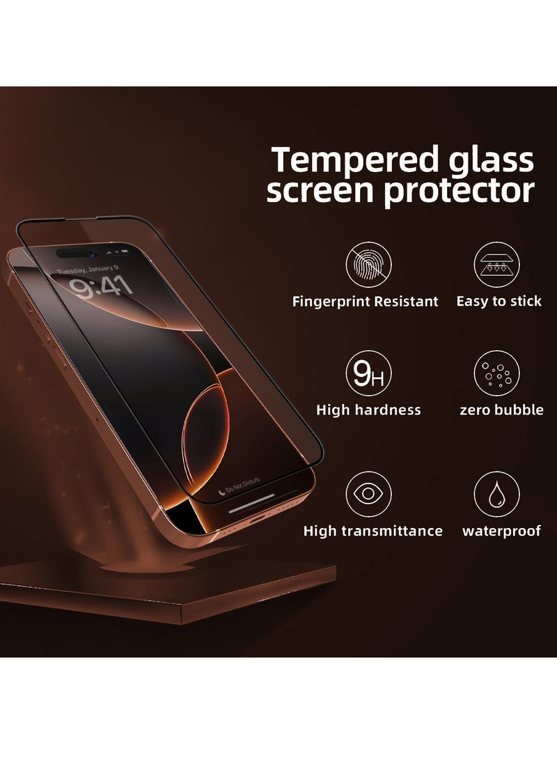 Brave iPhone 16 Pro Max 6.9 inch - 9H+ Military Grade Tempered Glass Screen Protector, Edge-to-Edge Full Coverage, Scratch and Shock Resistant, Shatter Resistant, Anti-Fingerprint and Oil-Resistant Coating, Ultra HD Clarity, Fast and Sensitive Touch Response, Easy Bubble-Free Installation, Case Compatible Design, Includes Alignment Frame for Perfect Fit - Clear - Image 3