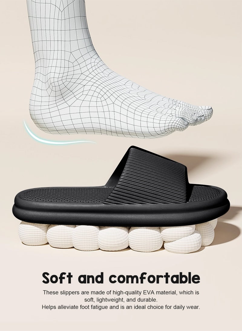 هومار كيت نعال وسادة للحمام، نعال استحمام منزلية ناعمة وخفيفة الوزن مضادة للانزلاق، نعال استحمام منزلية سريعة الجفاف من مادة إي في إيه للرجال والنساء، نعال منزلية للاستخدام الداخلي والخارجي - Image 2