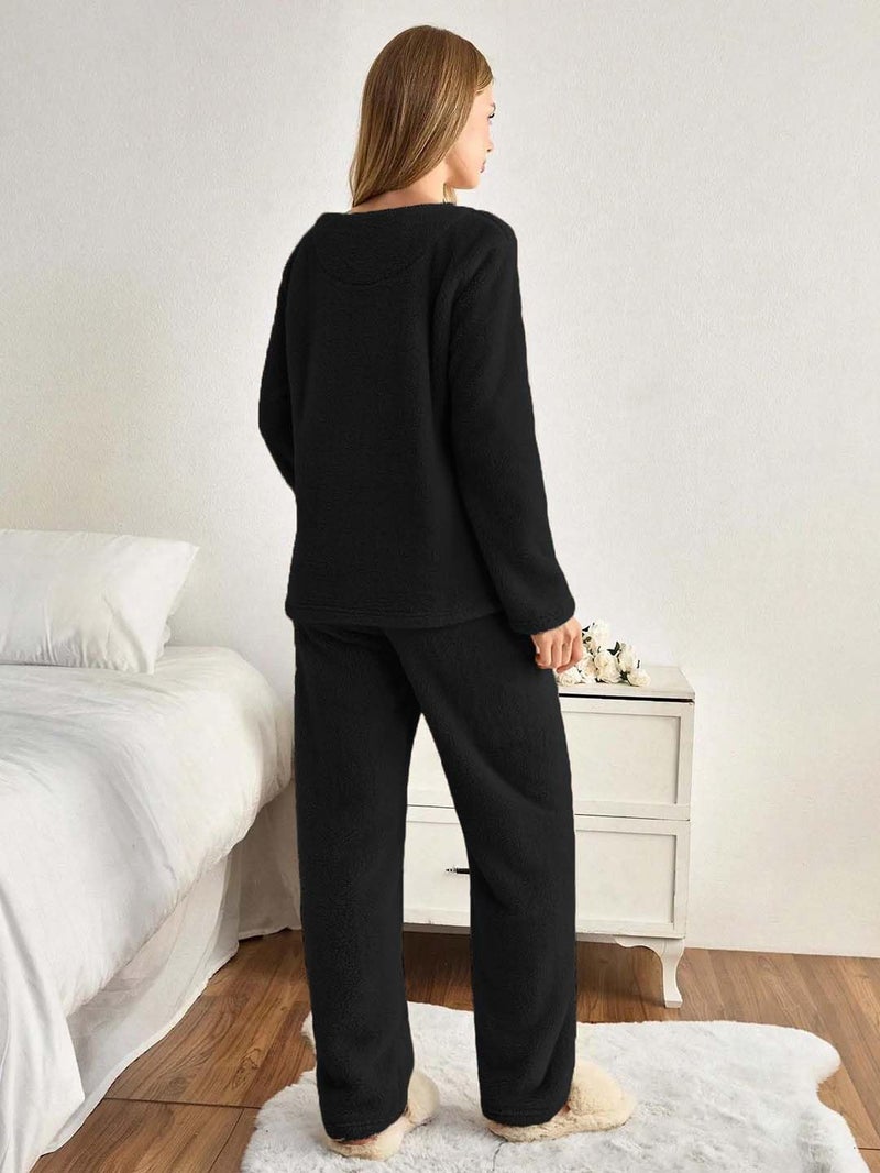 KOTTY Women's Stylish Black Winter Set for Travel & Airport Look (Black,XL)-KTTWINTERSET188XL - Image 3