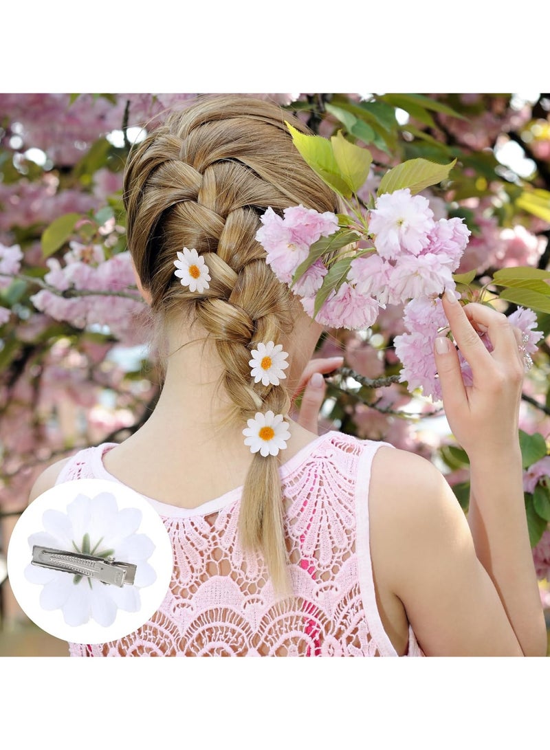 Goolsky 10 قطع مشابك شعر زهرية رقيقة - إكسسوارات شعر صغيرة لمحاكاة الزهور للنساء - مشابك شعر مصغرة بأسلوب هاواي الصيفي بألوان زاهية وتصميم متين - Image 4