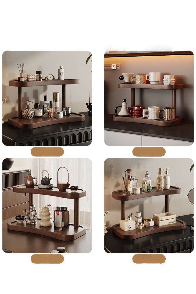 Wooden 16 Inch Dark Cologne Stand, Step Perfume Organizer,Versatile Display Stand Shelf for Fragrance, Skincare, Figurine, Dessert, Use for Vanity, Tabletop, Cabinet,1 Set - Image 3