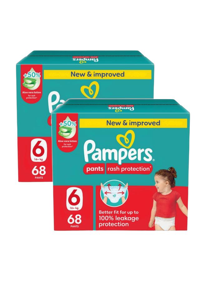 Pampers Rash Protection Pants Diapers, Size 6, 16+kg, Giant Box, 68 CountBundle - Image 1
