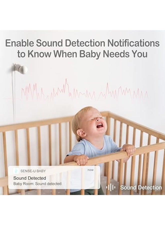 Sense-U Smart 2K Video Baby Monitor – Pan & Tilt Camera with Person, Cry & Motion Detection, Two-Way Talk, Night Vision, Background Audio, No Monthly Fees, Compatible with Smart Baby Monitor - Image 4