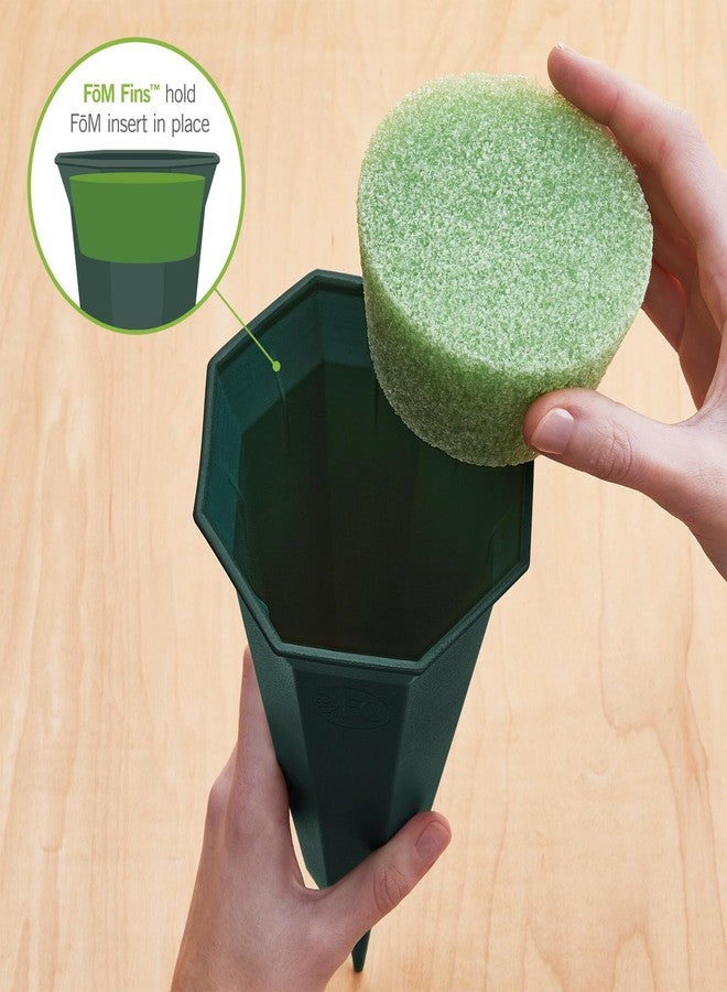 فلوراكرافت مزهرية مقبرة بلاستيكية من فلورا كرافت أفينيتي مع وتد ثابت، 4.4 بوصة × 12.75 بوصة، لون أخضر - Image 4