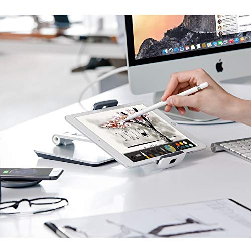 KABCON Tablet Stand Holder, Tightness Adjustable Multi-Angle Foldable Eye-Level Aluminum Solid Tablets Stands Dock for 4''-14''Tablets/Phone, iPad Series,Samsung Galaxy Tabs,Kindle Fire,Etc. - Image 4