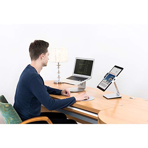 KABCON Tablet Stand Holder, Tightness Adjustable Multi-Angle Foldable Eye-Level Aluminum Solid Tablets Stands Dock for 4''-14''Tablets/Phone, iPad Series,Samsung Galaxy Tabs,Kindle Fire,Etc. - Image 5
