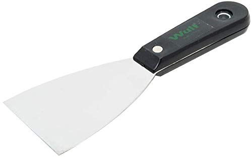 Wulf Wulf Heavy Duty Premium Stainless Steel Plain Scrapper with Wooden Handle for Mixing Cutting Bakery uses Ice Cream Cake Chocolate Dough Art Decoration Construction use as Well 3 INCH - Image 1