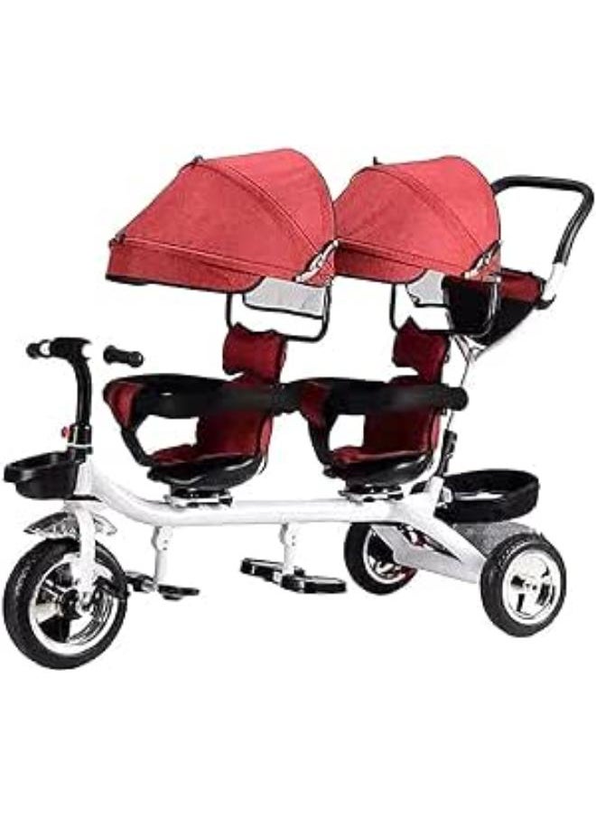 Generic Twin Wheel Steered Stroller, Red 