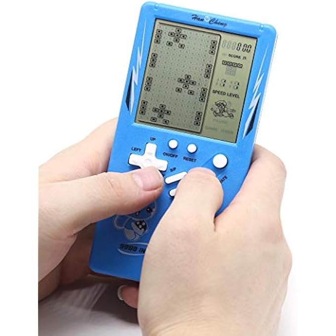 RETRO BIG SCREEN BRICK GAME CONSOLE 9999 IN 1 TANK/RACING/SHOOTING CASUAL PUZZLE GAME ADJUSTABLE DIFFICULTY AND SPEED SMALL AND EASY TO CARRY BEST GIFTS (BLUE) - Image 3