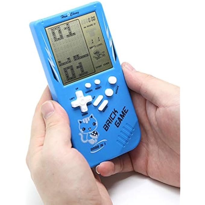 RETRO BIG SCREEN BRICK GAME CONSOLE 9999 IN 1 TANK/RACING/SHOOTING CASUAL PUZZLE GAME ADJUSTABLE DIFFICULTY AND SPEED SMALL AND EASY TO CARRY BEST GIFTS (BLUE) - Image 5