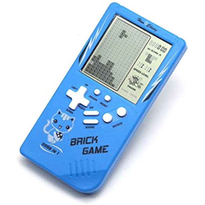 RETRO BIG SCREEN BRICK GAME CONSOLE 9999 IN 1 TANK/RACING/SHOOTING CASUAL PUZZLE GAME ADJUSTABLE DIFFICULTY AND SPEED SMALL AND EASY TO CARRY BEST GIFTS (BLUE) - Image 4