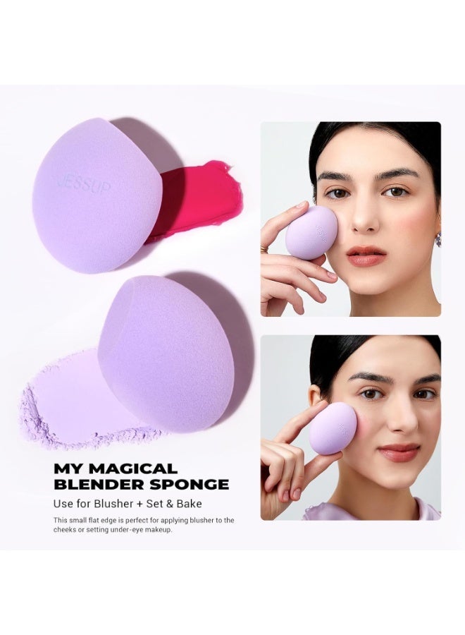 جيساب مجموعة إسفنجات مكياج جيسوب، 3 قطع إسفنجات مكياج للوجه، كريم أساس، خافي عيوب، كونتور، وأحمر خدود، لون بنفسجي SP017 - Image 5