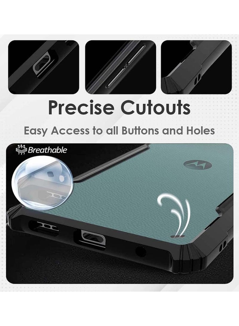 Motorola G75 Shockproof Crystal Clear Back Cover Case for Moto G75 360 Degree Protection  Protective Design  Transparent Back PC & TPU Black Bumper for Moto G75 - Image 2