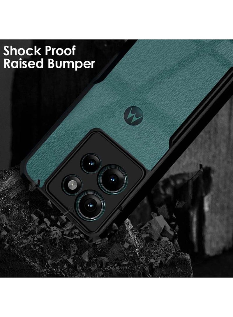 Motorola G75 Shockproof Crystal Clear Back Cover Case for Moto G75 360 Degree Protection  Protective Design  Transparent Back PC & TPU Black Bumper for Moto G75 - Image 4