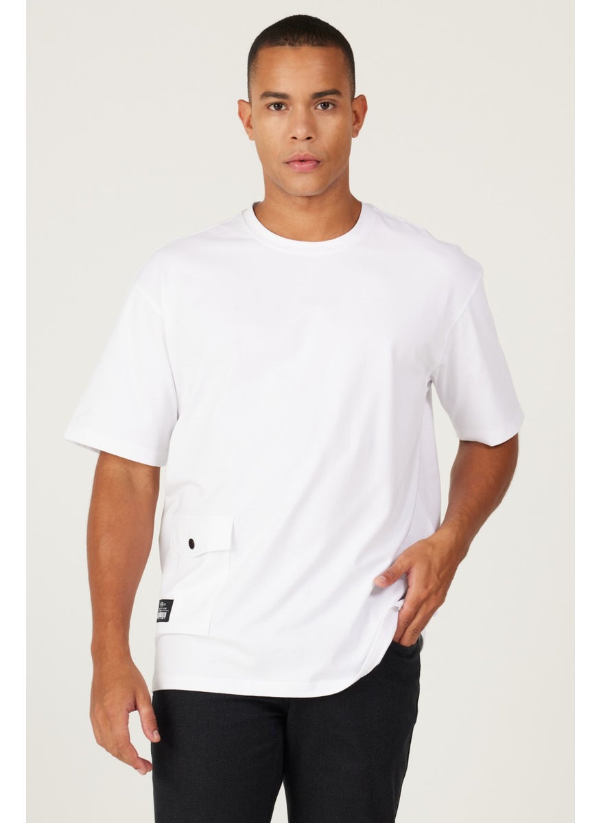 AC&Co / Altınyıldız Classics - Men's White Loose Fit Crew Neck Cotton T-Shirt - Image 1