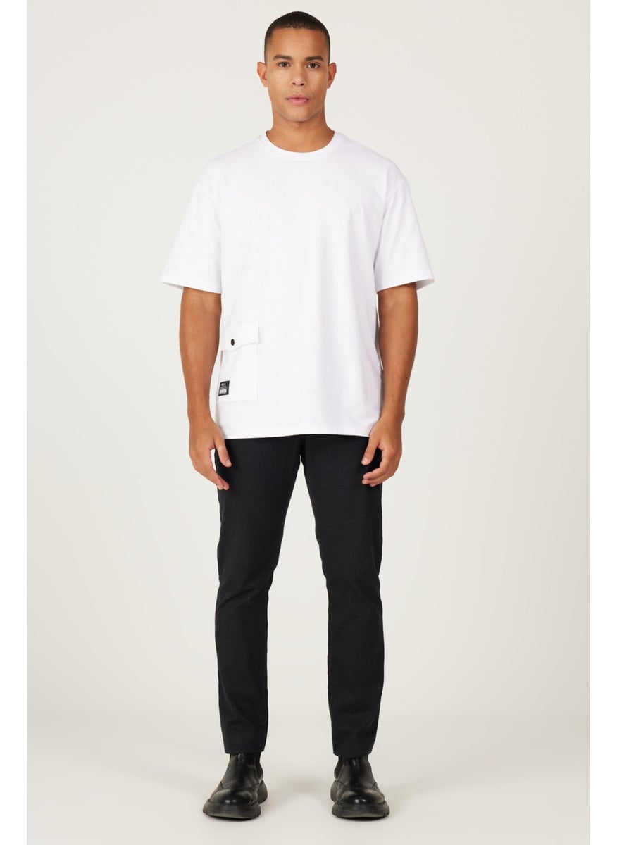 AC&Co / Altınyıldız Classics - Men's White Loose Fit Crew Neck Cotton T-Shirt - Image 1