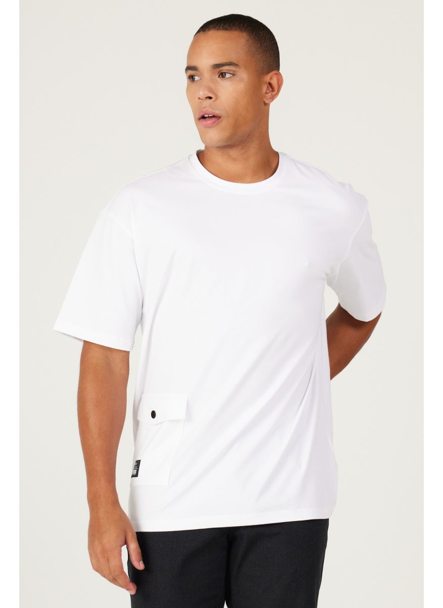 AC&Co / Altınyıldız Classics - Men's White Loose Fit Crew Neck Cotton T-Shirt - Image 1