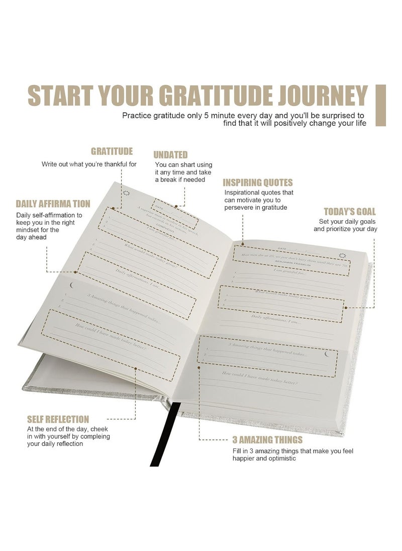 Generic - 5 Minute Journal&Gratitude Journal for Happiness, Mindfulness, and Reflection - Daily Affirmations with Simple Guided Format - Undated Life Planner - Image 1
