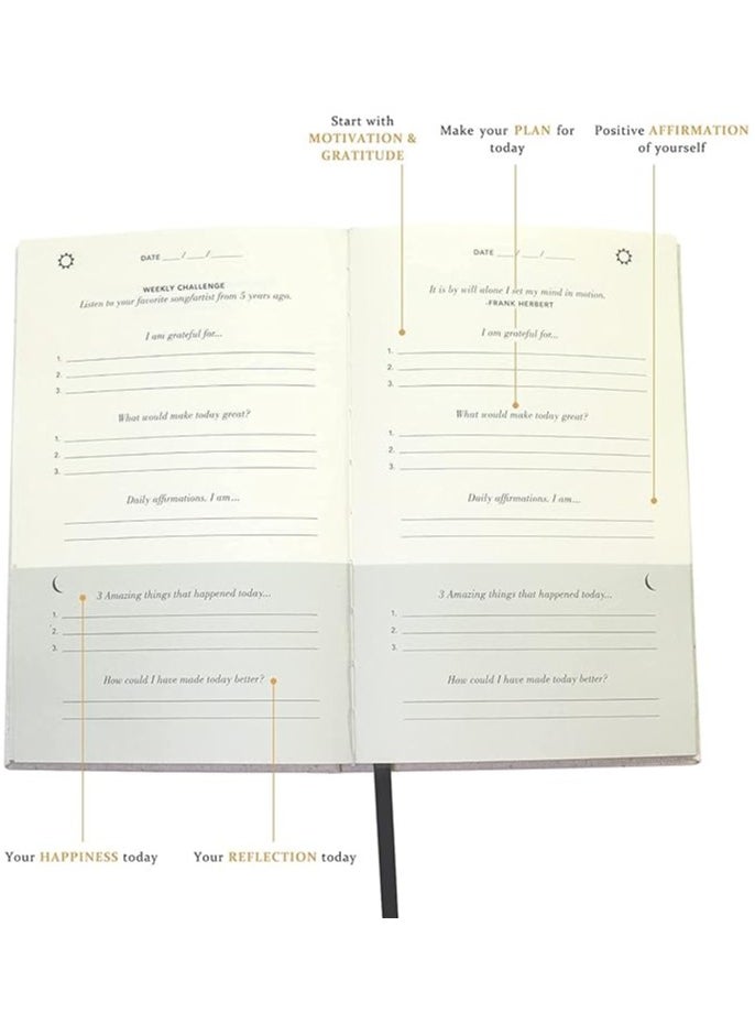 Generic - 5 Minute Journal&Gratitude Journal for Happiness, Mindfulness, and Reflection - Daily Affirmations with Simple Guided Format - Undated Life Planner - Image 1