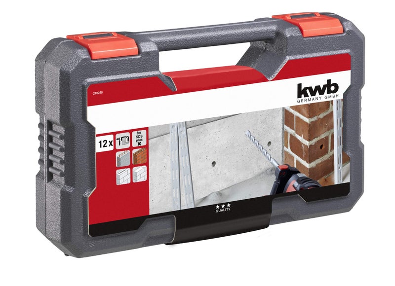 KWB SDS-Plus Hammer-BOHRER-Set - 12-Piece Concrete and Masonry Drill BIT Set in Plastic CASE,Packaging May Vary - Image 4