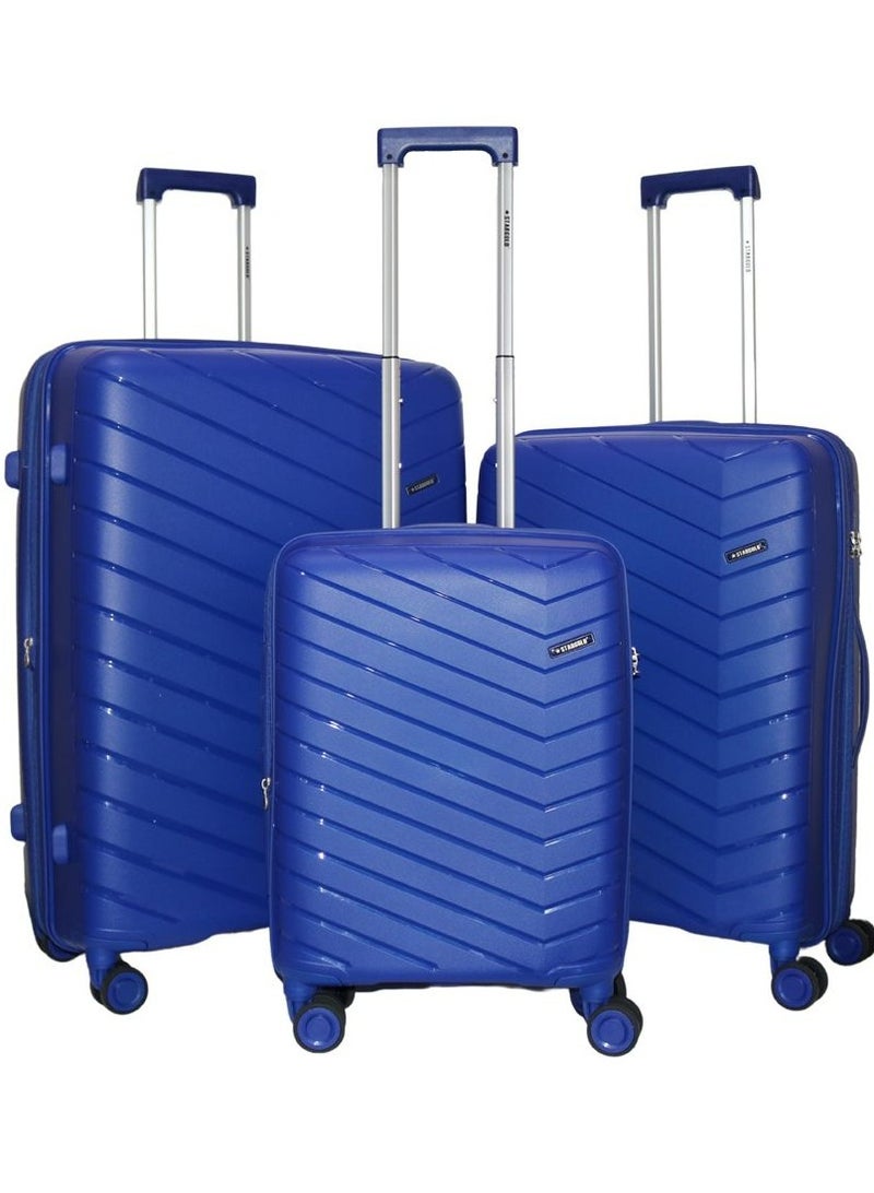 ستارجولد مجموعة حقائب سفر بعجلات دوارة 360 درجة من البولي بروبيلين، مصنوعة من 3 قطع، مع قفل إدارة أمن النقل (TSA)، مقاس 20/24/28 بوصة - Image 1