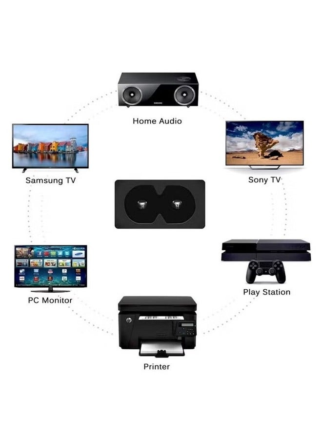 2 شق كابل سلك التيار المتردد لسامسونج LG TCL سوني التلفزيون متوافق مع طابعة HP PS3 PS4 PS5 5FT AC قابس الحائط - Image 5