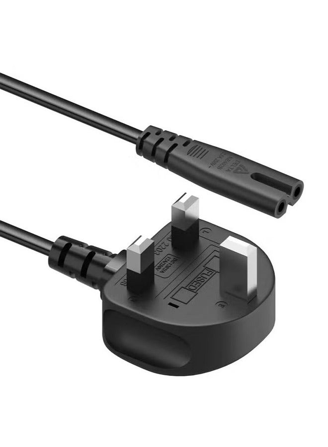 2 شق كابل سلك التيار المتردد لسامسونج LG TCL سوني التلفزيون متوافق مع طابعة HP PS3 PS4 PS5 5FT AC قابس الحائط - Image 1