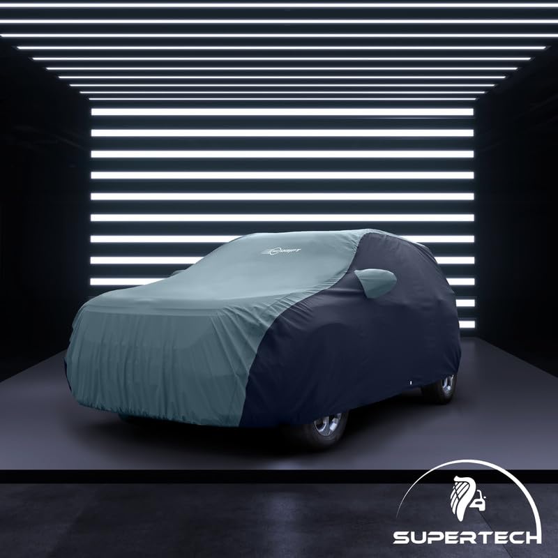 NEODRIFT 'SuperTech' Car Cover for Hyundai Creta (Dolphin Antenna) (100% Water-Resistant, All Weather Protection, Tailored Fit, Multi-Layered & Breathable Fabric) (Colour: D.Green+Black) - Image 4