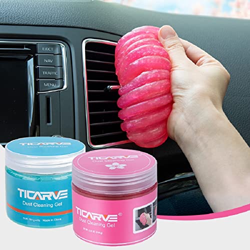 TICARVE 2Pack Cleaning Gel Car Putty Slime for Detailing Putty Detail Tools Car Interior Cleaner Automotive Cleaning Kits Keyboard Cleaner Blue Rose (320g/11.2oz) - Image 1